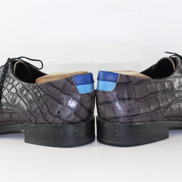 John Fleuvog Crocodile Reptile Style Pattern Men Leather Dress Shoes (10 US) - Picture 5 of 9
